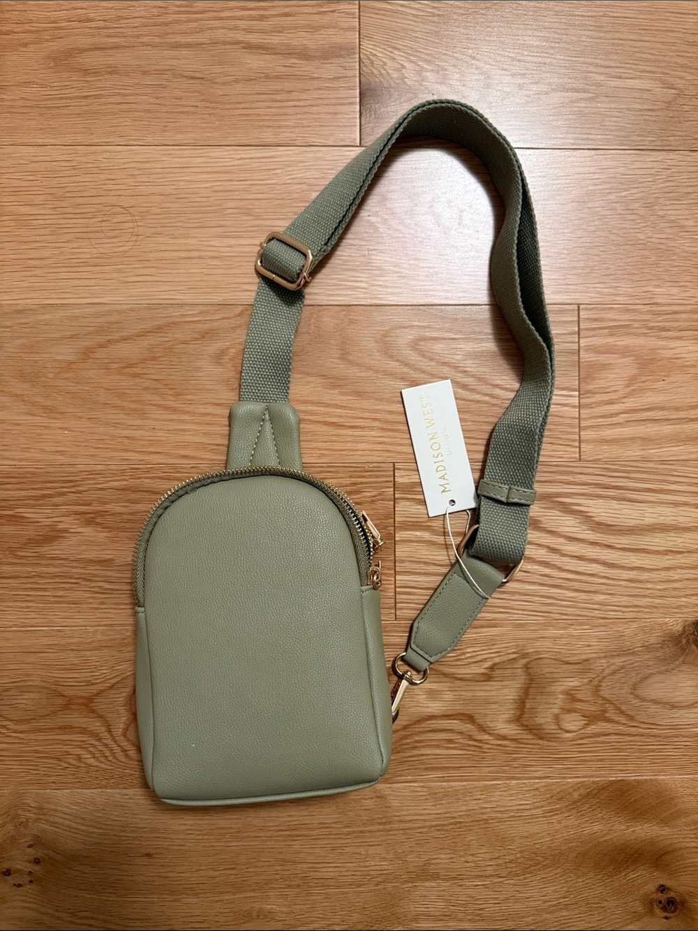 Madison West Moss Green Crossbody Sling Bag NWT